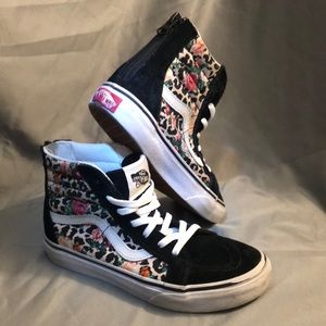 VANS Leopard Floral Sk8-Hi Zip US Kids Size 2.0